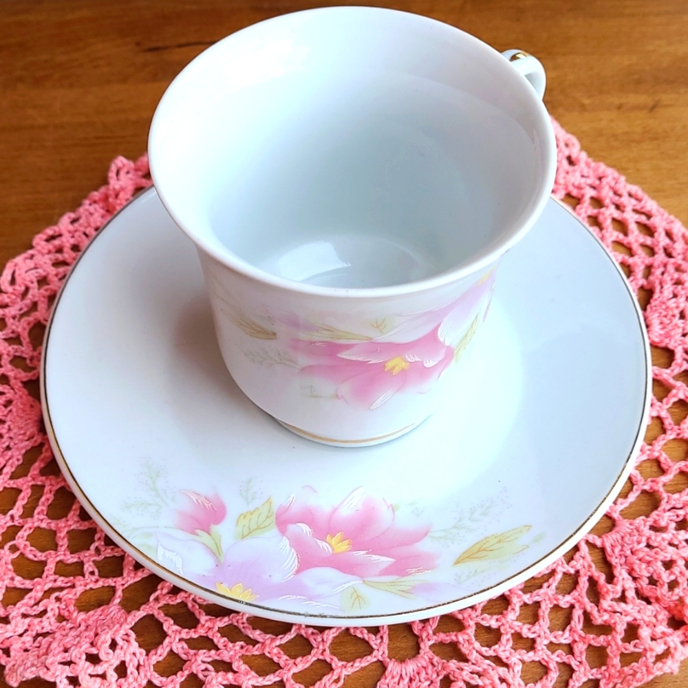 Floral Napco Teacup and Saucer